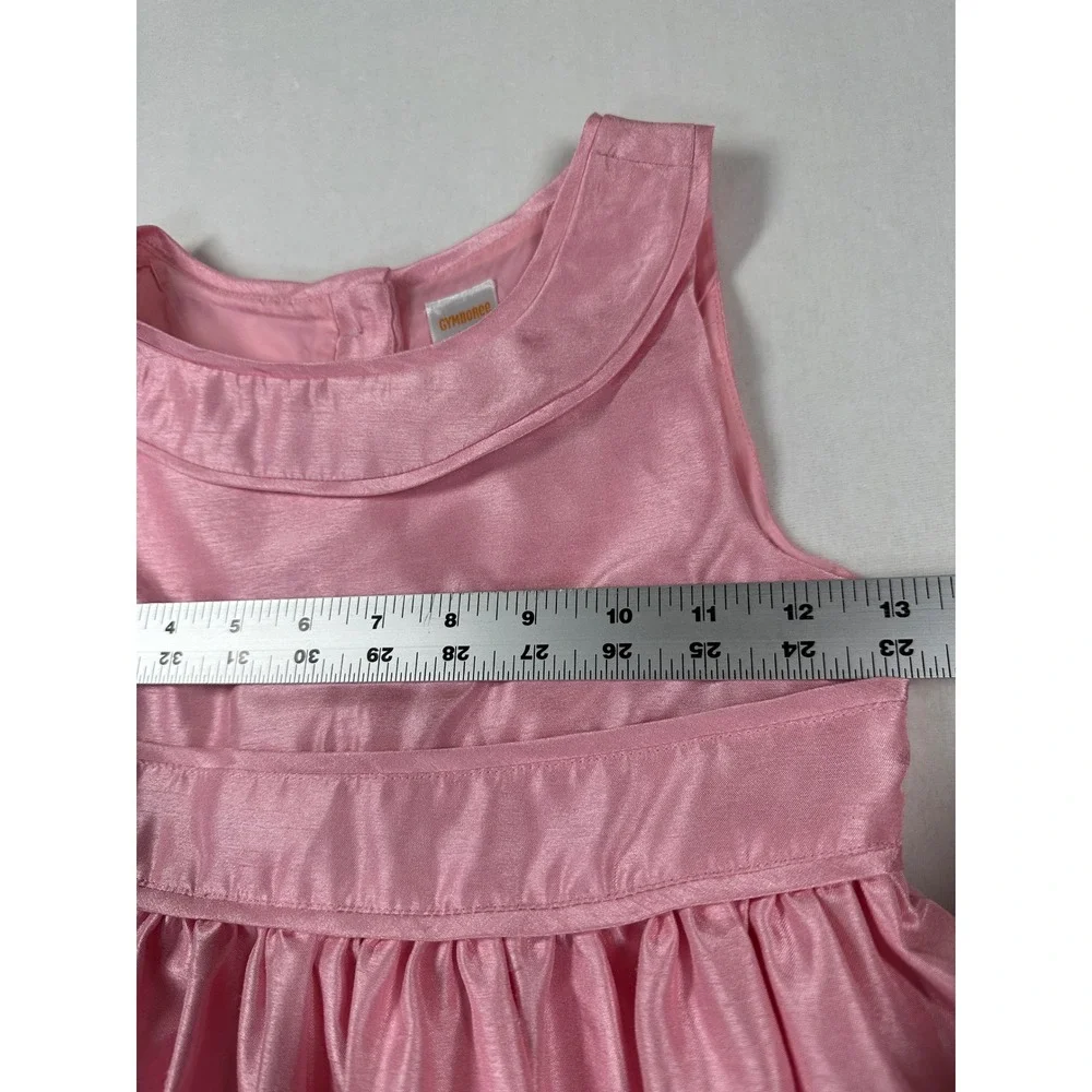 Gymboree Spring Jubilee Party Dress Girls 8 Pink White Ribbon Bow Formal Shimmer